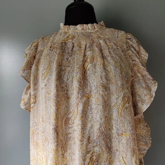 *NWT* Joie Paisley High Neck Blouse - Picture 4 of 7